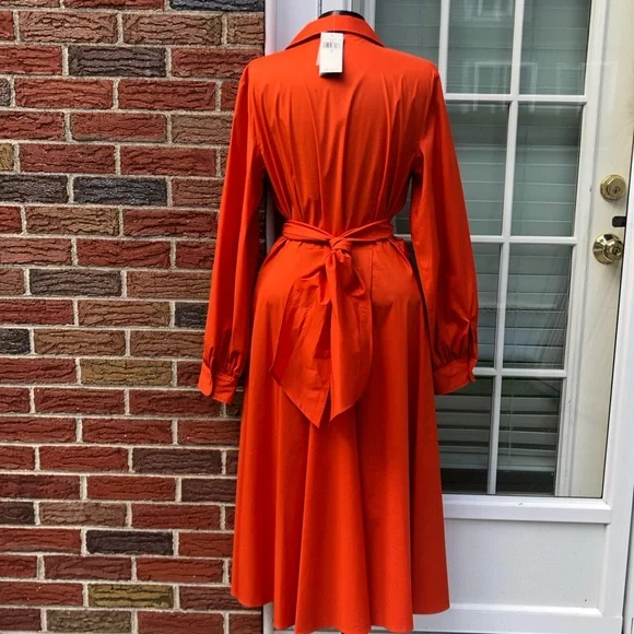 Brand Ralph Lauren Orange Long Sleeve Maxi Dress - Picture 4 of 15